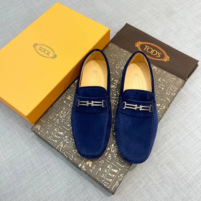 Tods 男士豆豆鞋 专柜同步新款 高端品质 磨砂皮杏色牛里.原版包装 深蓝色 尺码38-45