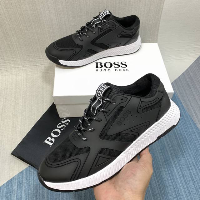 Boss高端奢侈品专柜原版运动飞织鞋 38-45码 黑色