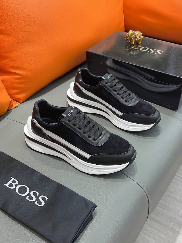 商品名称 Boss 波士 正规码数: 38-44 休闲鞋 商品材料 精选 进口牛皮鞋面 舒适羊皮垫脚 原厂大底