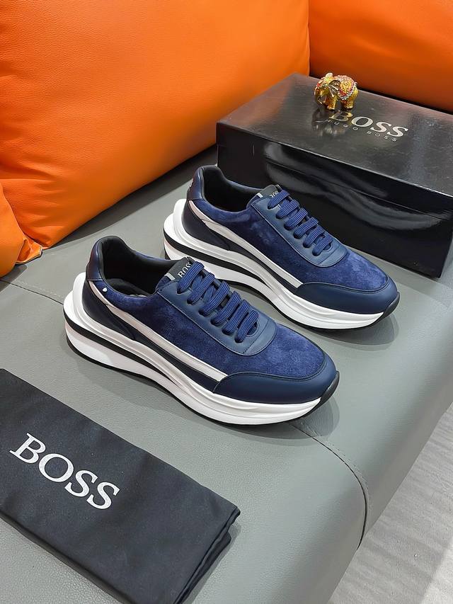 商品名称 Boss 波士 正规码数: 38-44 休闲鞋 商品材料 精选 进口牛皮鞋面 舒适羊皮垫脚 原厂大底
