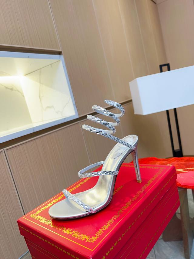 顶级版本 Rene Caovilla芮妮 乔薇拉 Rc 蛇型缠绕爆红仙女凉鞋系列 魅惑华丽的顶级硬货 R鞋子的颜值永远在线 高跟鞋子是每个女人的dream Sh