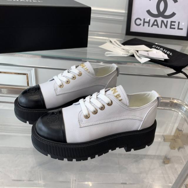 Chanel新款厚底单靴 顶级版本 原版一比一开发 超级大爆款 仙女们必入款 进口荔枝纹牛皮鞋面 原版五金 原版tpu大底 Size:35-40