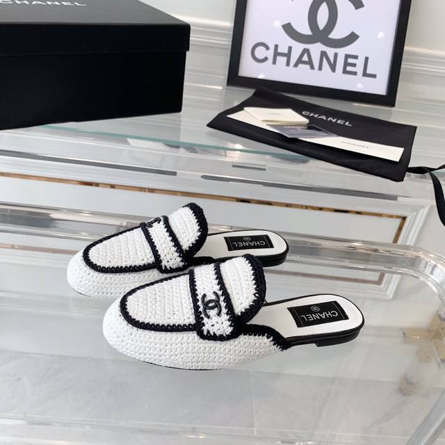 Chanel新款编织拖鞋 高版本重工款 超级美的外表让人一眼就喜欢 仙女们不容错过 原版面料鞋面 进口真皮大底 Size:35-40