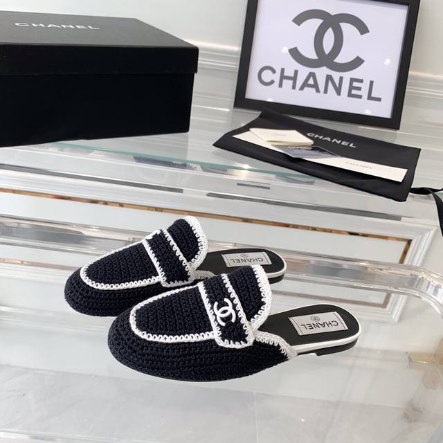 Chanel新款编织拖鞋 高版本重工款 超级美的外表让人一眼就喜欢 仙女们不容错过 原版面料鞋面 进口真皮大底 Size:35-40