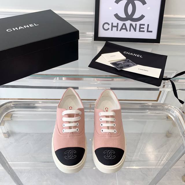 Chanel新款帆布鞋 顶级版本 购入原版一比一开发 中古复刻款 原版帆布面料 原版顶级tpu大底 Size:35-40