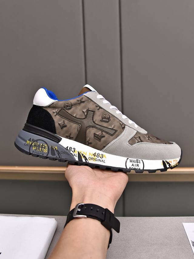 Premiata 普瑞米亚达 时尚 运动 休闲 慢跑 男鞋 普瑞米亚达意大利名品百年历史 所有工艺全手工打造 米 字一样的logo简称米字鞋 完美的融合了传统的
