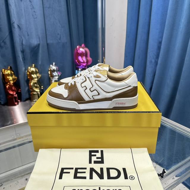 Fendi芬迪2024新款板鞋休闲运动鞋 Fd原版购入 一比一复刻 设计师kim Jones打造的一款运动鞋fendi Match 和驴牌的trainer篮球运