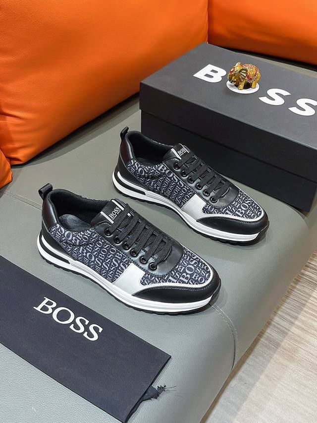商品名称：Boss 波士 正规码数 38-44 休闲鞋 商品材料：精选 牛皮鞋面，舒适羊皮内里 ；原厂大底。 - 点击图像关闭