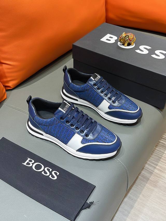 商品名称：Boss 波士 正规码数 38-44 休闲鞋 商品材料：精选 牛皮鞋面，舒适羊皮内里 ；原厂大底。