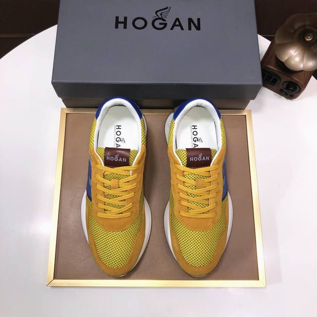 工厂批 Hogan 霍根 最新高版本男鞋，欢迎1:1对比，香港专柜休闲鞋，专柜品质，支持验货，优质做工，鞋面采用意大利进口胎牛皮拼接，进口毛巾内里，原版时尚运动