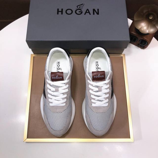 工厂批 Hogan 霍根 最新高版本男鞋，欢迎1:1对比，香港专柜休闲鞋，专柜品质，支持验货，优质做工，鞋面采用意大利进口胎牛皮拼接，进口毛巾内里，原版时尚运动