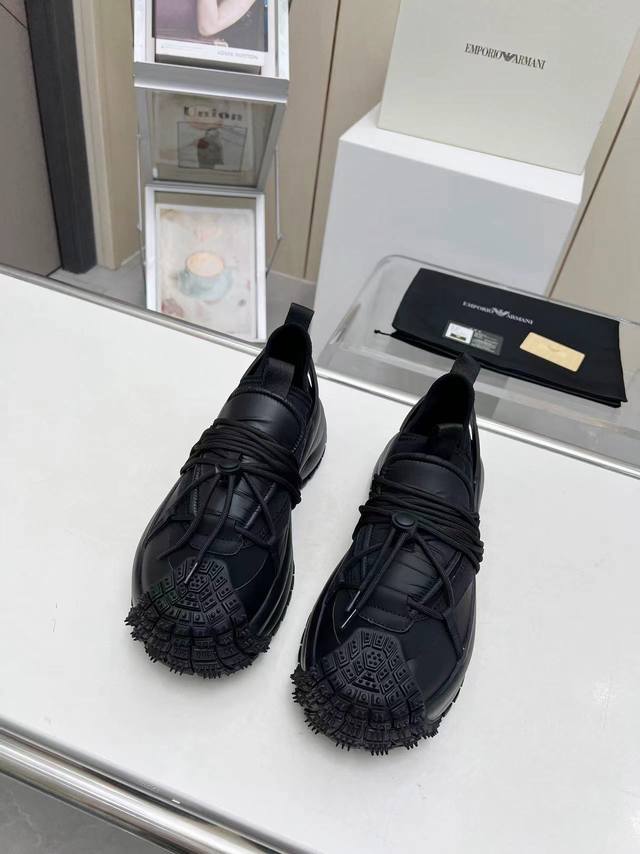实价 Armani 阿玛尼2024新款男鞋 轮胎底+抽绳设计成为今年最炫酷潮鞋，独家私模大底 1:1复刻 顶级品质 39-45